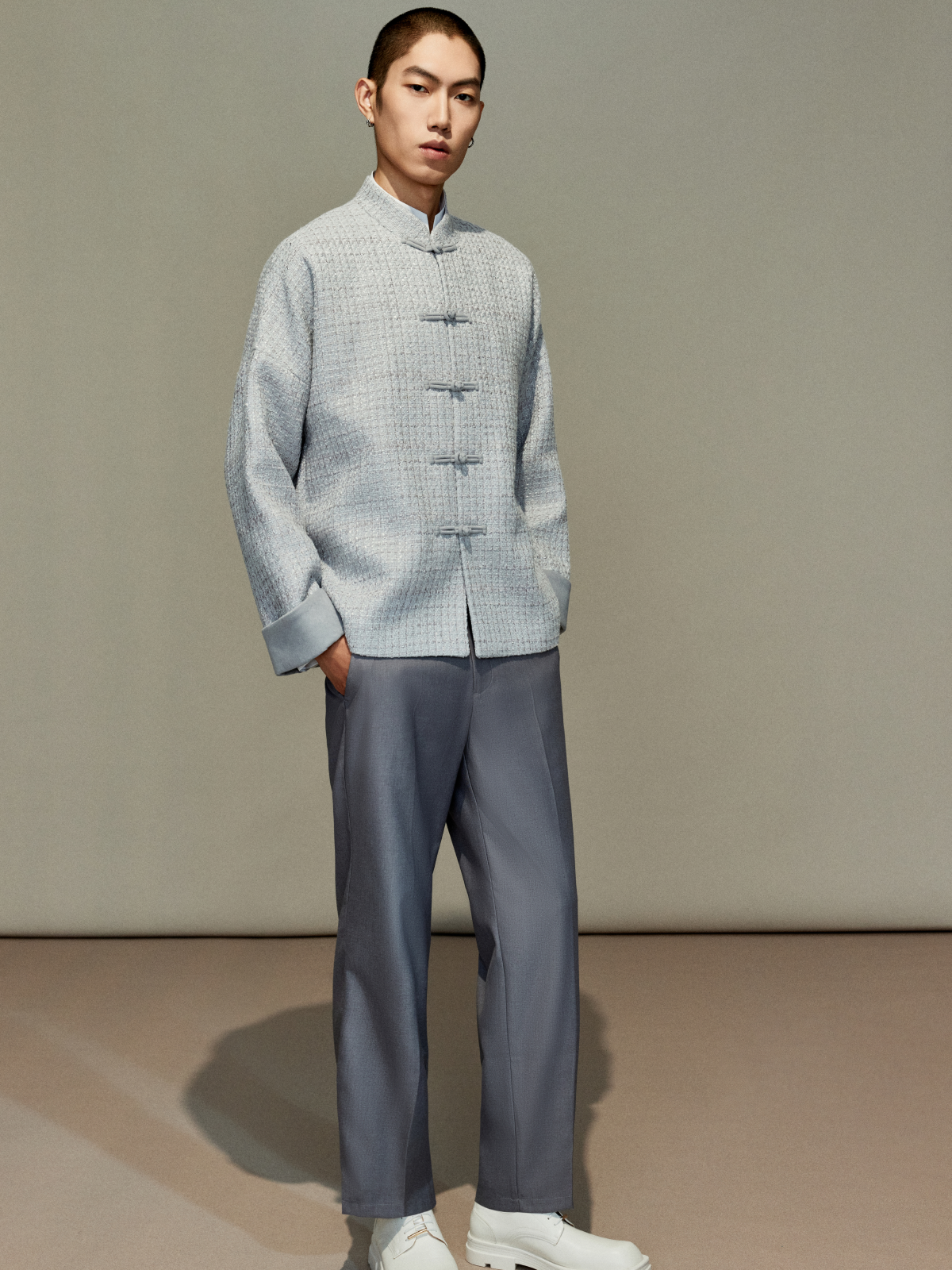 OWNLIFE Tang tweed buckle high end coat  - KENDY.