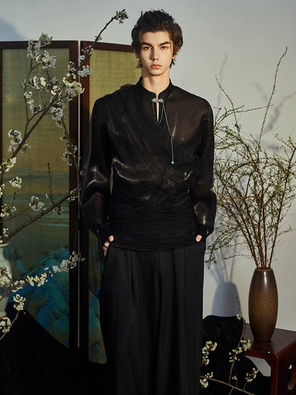 JIECHI stand-up collar summer tulle sunscreen shirt - LENNON.