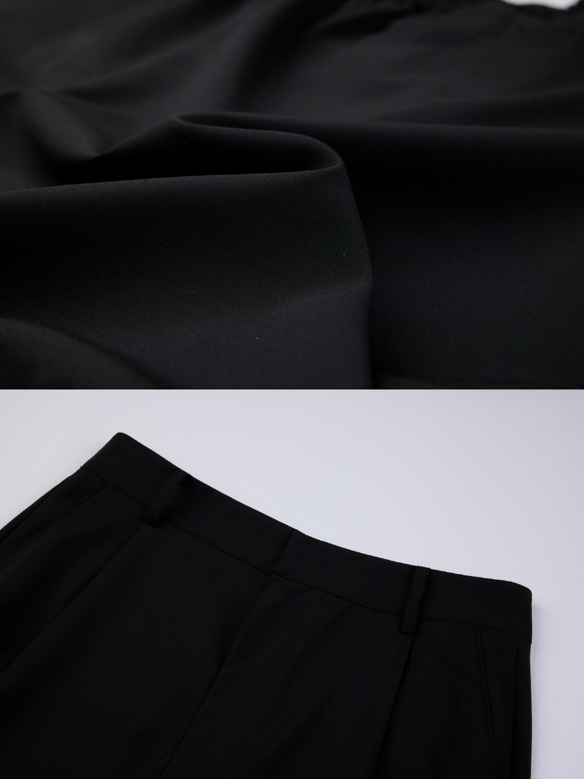 OWNLIFE Cool Wool Slimming Cropped Shorts - RICH.