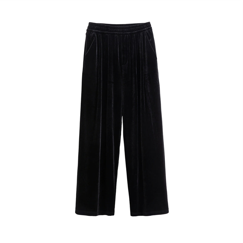 FRKM SCD Velvet Wide-leg Floor-length Drape Loose Casual Pants - HASH.