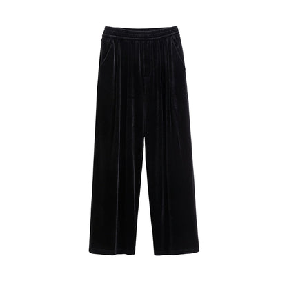 FRKM SCD Velvet Wide-leg Floor-length Drape Loose Casual Pants - HASH.