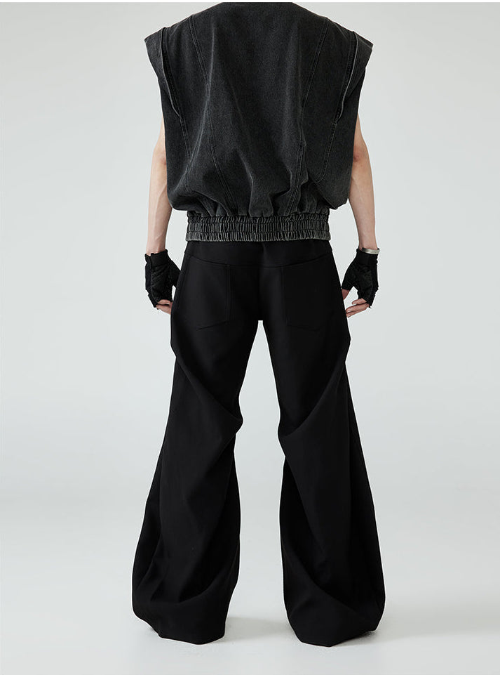 FRKM SCD Textured Double Pressed/Machemitar Cut Casual Pants -BARBARA.