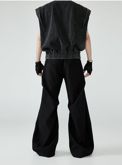 FRKM SCD Textured Double Pressed/Machemitar Cut Casual Pants -BARBARA.