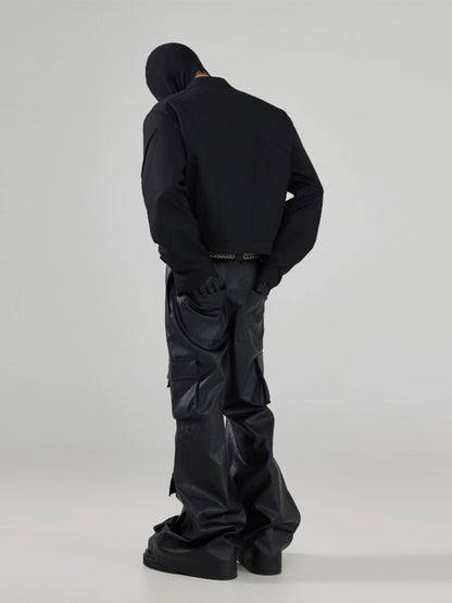 FRKM SCD Shaped Cutout Deconstructed Short Loose Black Jacket - HENDRICK.
