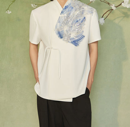 JIECHI  short-sleeved men's embroidered shirt - BASS.