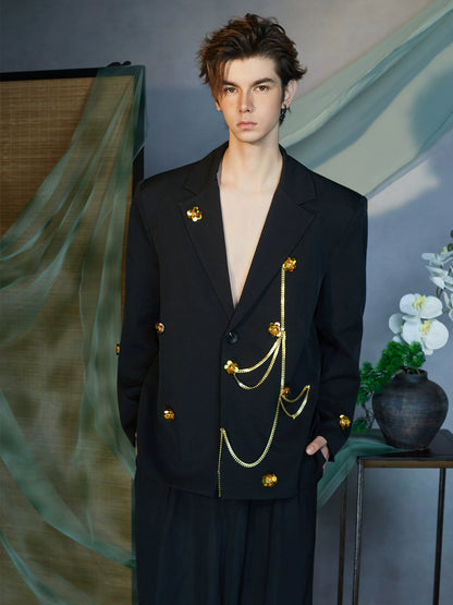 JIECHI  loose embellished black suit - FREDDIE.