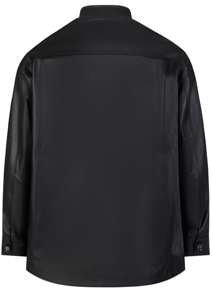 OWNLIFE Stand Collar Sling Loose Sheepskin Leather Jacket - PAT.