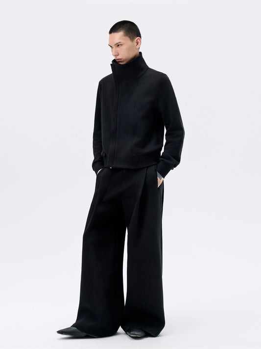 FRKM SCD Large Stand Collar Black Zip Sweatshirt and Pant Set - YEAR.