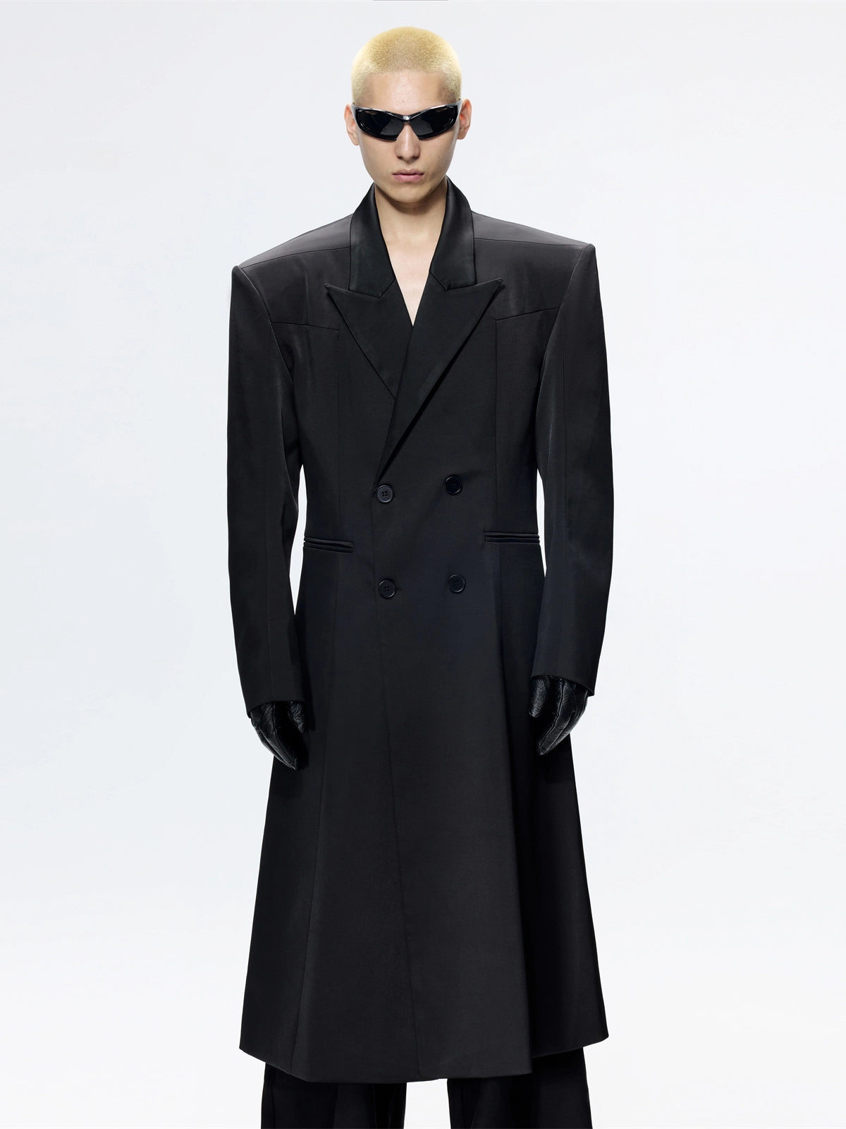 FRKM SCD Wide Haute Couture Black Long Tweed Coat - NOEL.
