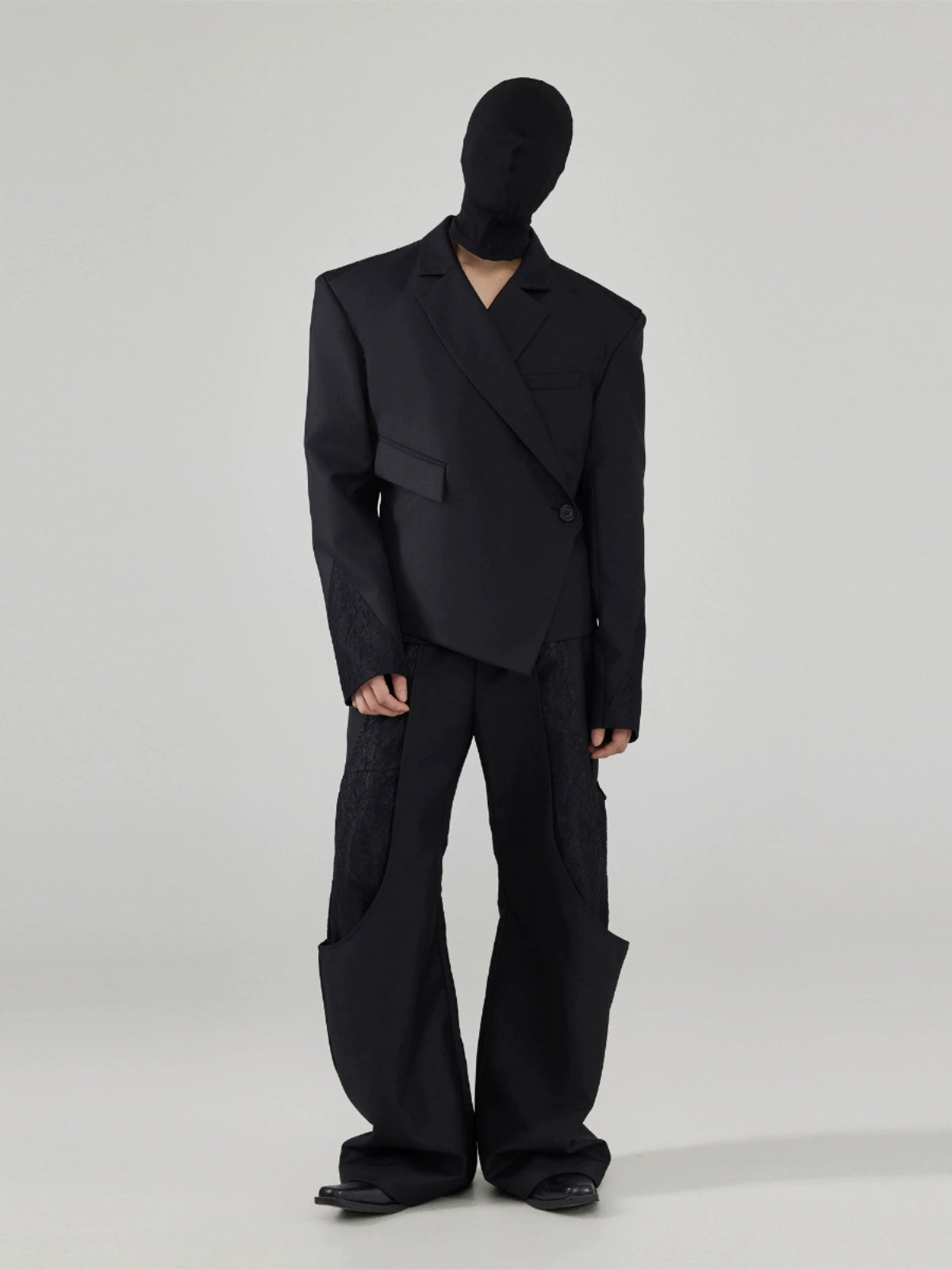 FRKM SCD Lace Panels Irregular Casual Slim Fit Blazer and Pant Set - NARA.