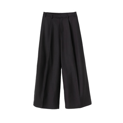 FRKM SCD draped silhouette wide-leg straight-leg black pants - RYAN.
