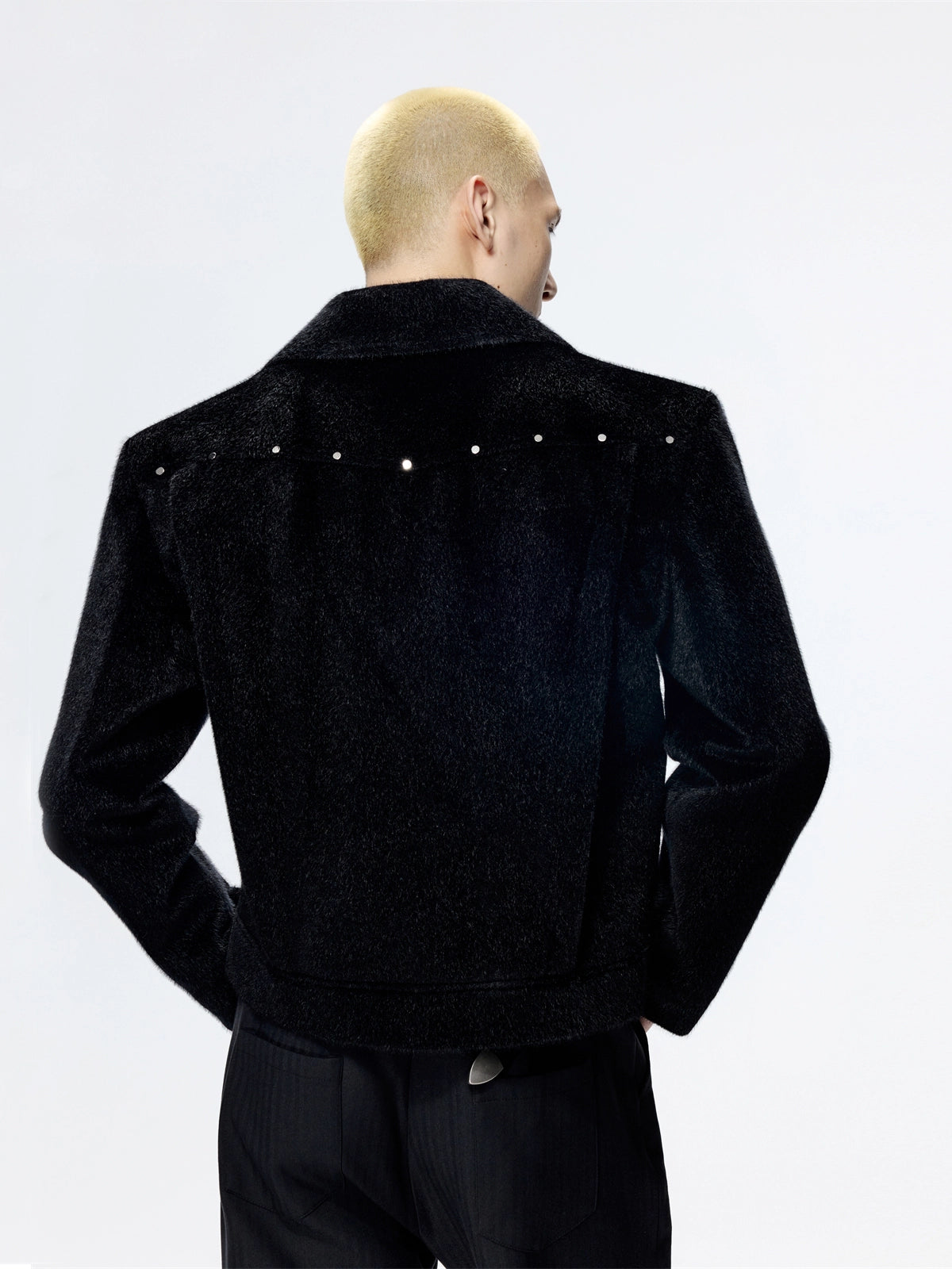 FRKM SCD Horsehair Metal Rivet Shoulder Padded Slim Jacket - MANDY.
