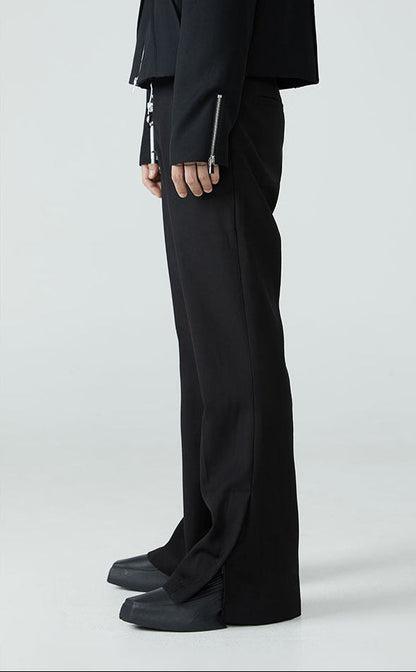 FRKM SCD AW Hem Slit Bootcut Black Slim Fit Casual Pants -  ZURICH .