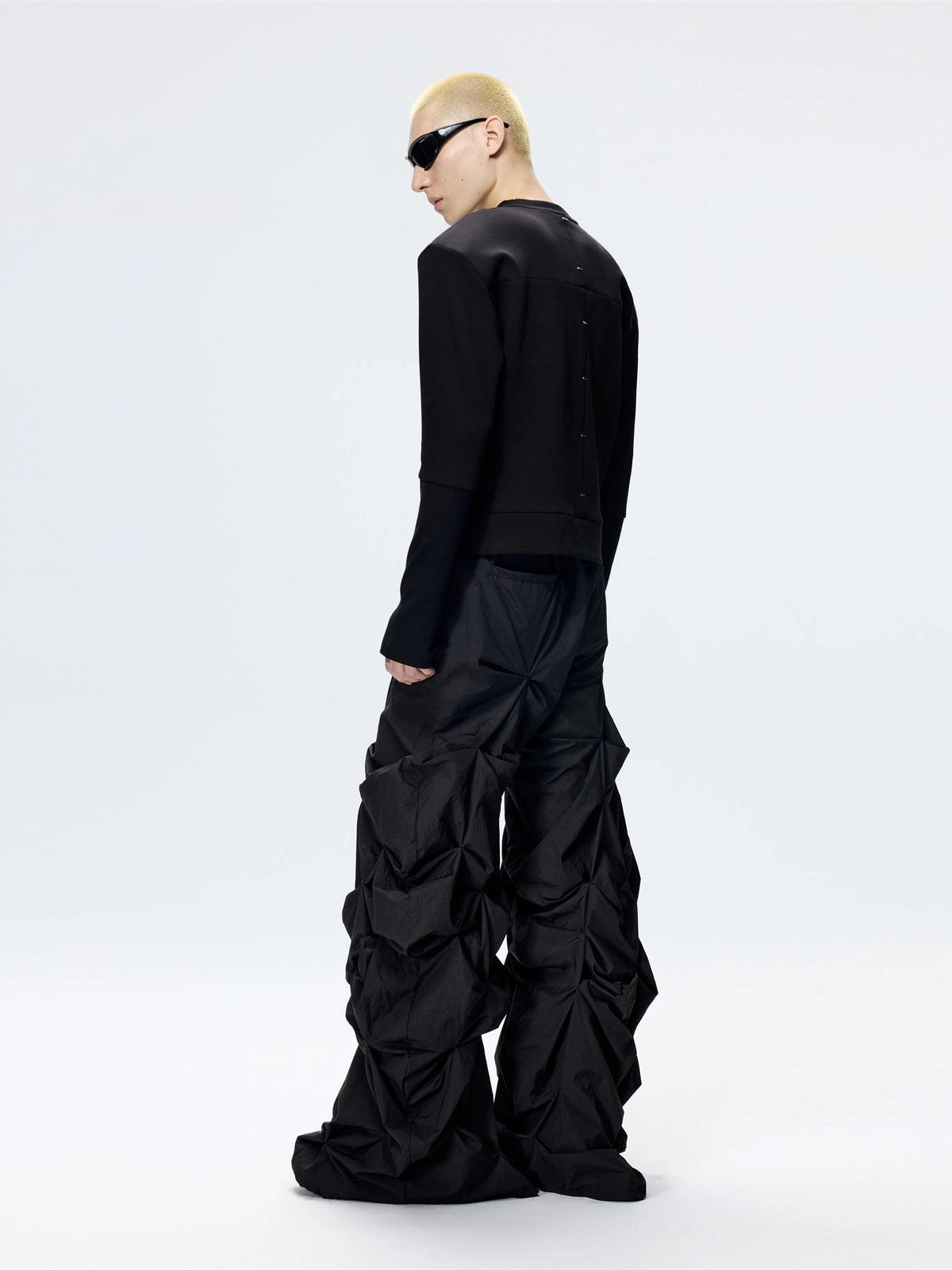 FRKM SCD Staple Embellished Inverted Triangle Metal Rivets Sweatshirt- STORM.