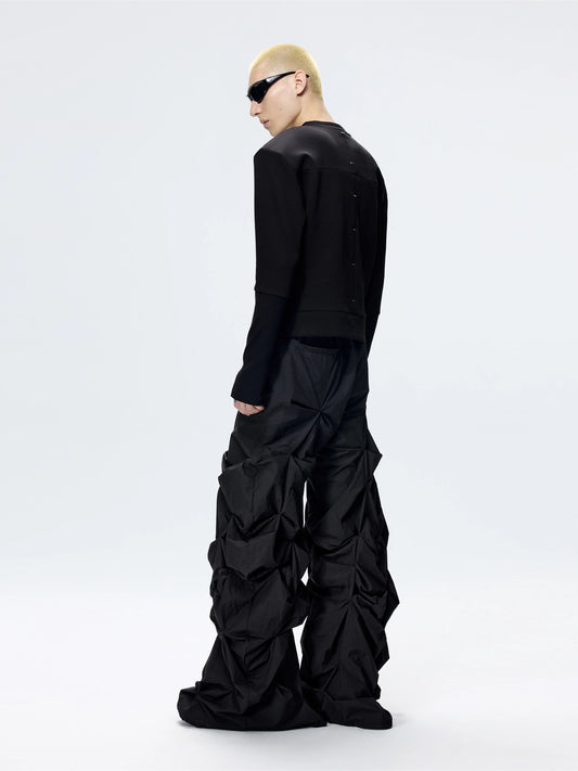 FRKM SCD Staple Embellished Inverted Triangle Metal Rivets Sweatshirt- STORM.