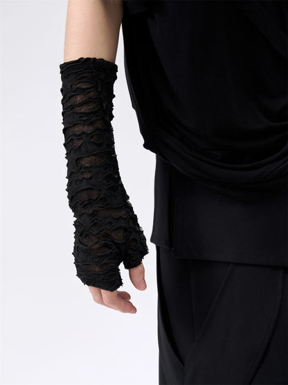 FRKM SCD 25 AW Mesh Texture Sunscreen Half Palm Fingerless Gloves Unisex Sleeves - WINNER