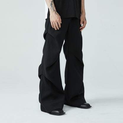 FRKM SCD SS Casual Summer Pleated Loose Flare Suit Pants -DANA.
