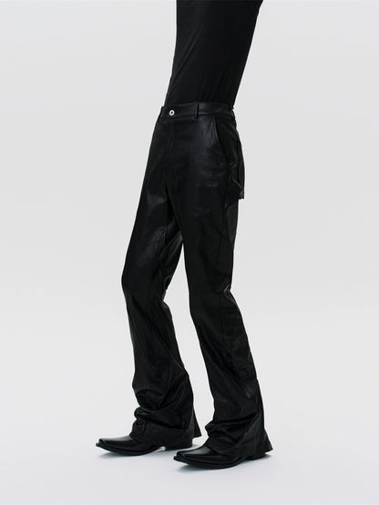 FRKM SCD  Irregular Twist Handmade Wax Layer Casual Pants - CANDY.