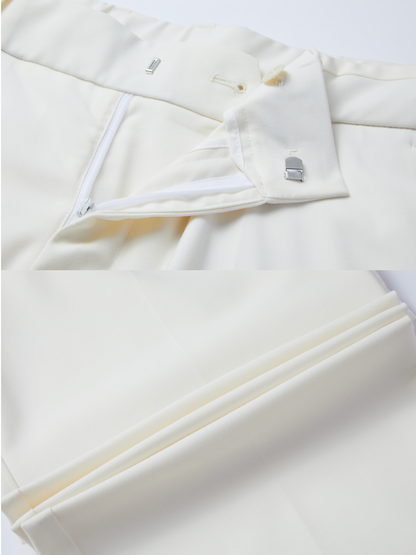 OWNLIFE white straight-leg stretchy pants - CHRIS.