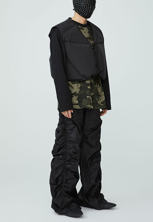 FRKM SCD FW 90 White Duck Down Jacket Sleeveless  Jacket Worn Over Vest- QUASI.