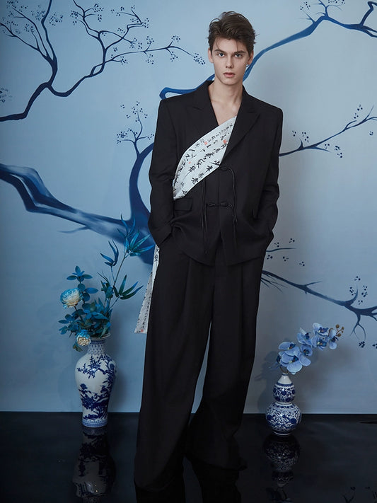 JIECHI  straight-leg loose casual mopping suit pants - TRUTH.