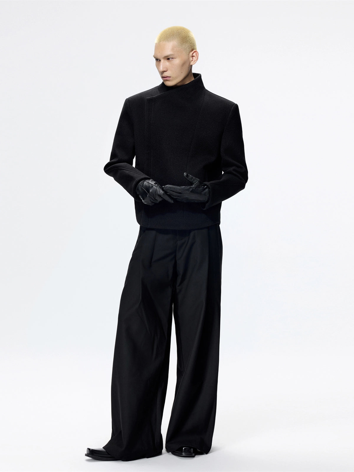 FRKM SCD Deconstructed Scan Flaplar Tweed V-Neck Twill Jacket - ELORY.