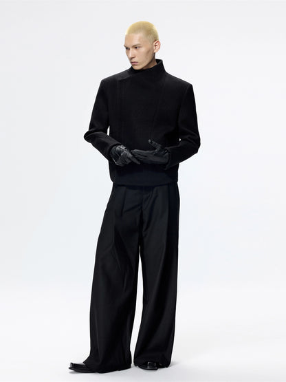FRKM SCD Deconstructed Scan Flaplar Tweed V-Neck Twill Jacket - ELORY.