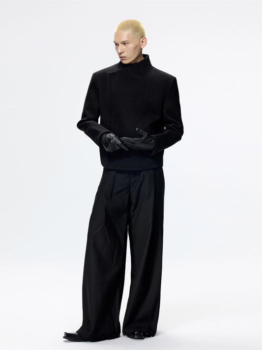 FRKM SCD Deconstructed Scan Flaplar Tweed V-Neck Twill Jacket - ELORY.
