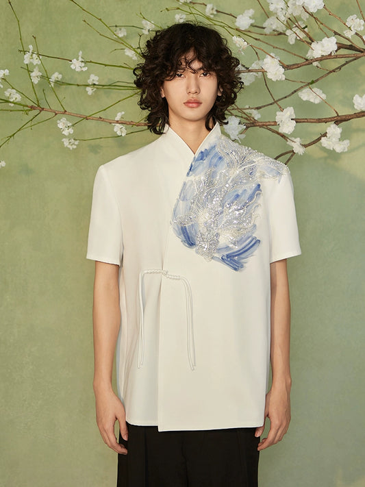 JIECHI  short-sleeved men's embroidered shirt - BASS.