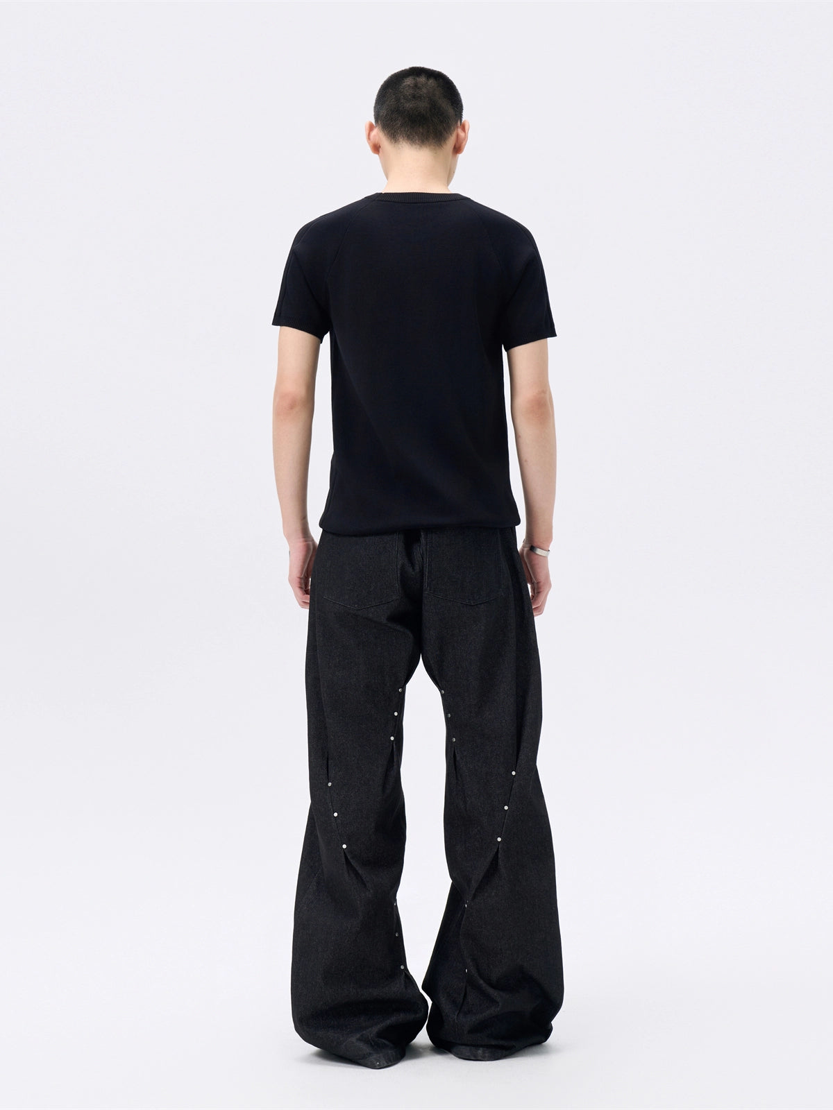 FRKM SCD Pleated Loose Jeans Three-Dimensional Twist A-line Pants - ROMEO.