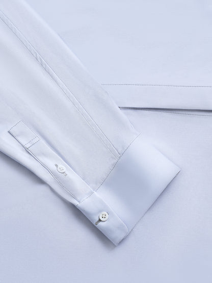 OWNLIFE Fiber Natural Jade Buckle Stand Collar Men's Shirt - MARK.