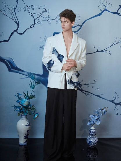 JIECHI  straight-leg loose casual mopping suit pants - TRUTH.