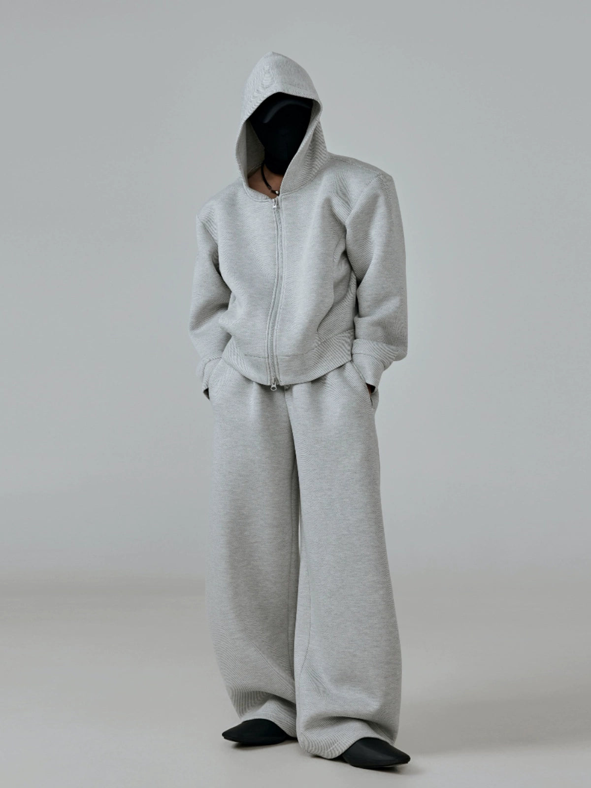 FRKM SCD Twill Air Cotton Hooded Sweatshirt Grey Zip Cardigan - THUNDER.