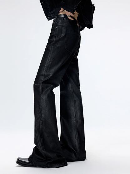 FRKM SCD Jeans Craft Brushed Wax Flared Pleated Cat Whisker Pants - BYRON.