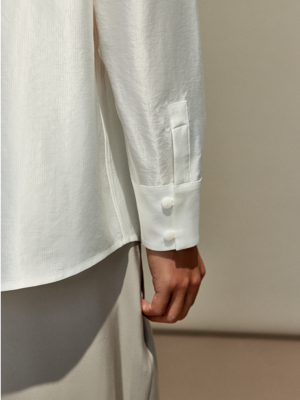 OWNLIFE acetic acid improved collar seersucker texture shirt - DAVE.