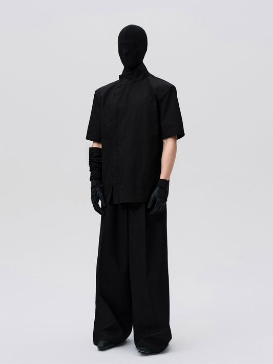 FRKM SCD Three-Dimensional Large Lapel Detachable 3D Cropped Shirt - UNA.