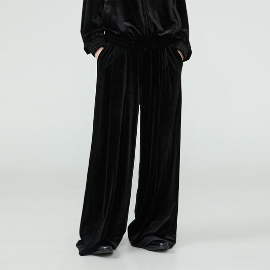 FRKM SCD Velvet Wide-leg Floor-length Drape Loose Casual Pants - HASH.