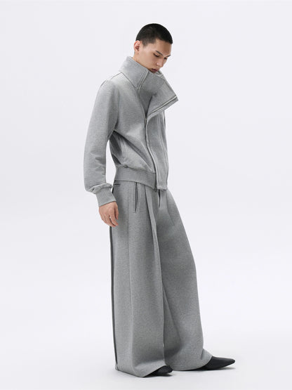 FRKM SCD Grey Pleated Casual Sweater and Sweatpants Set - WYATT.