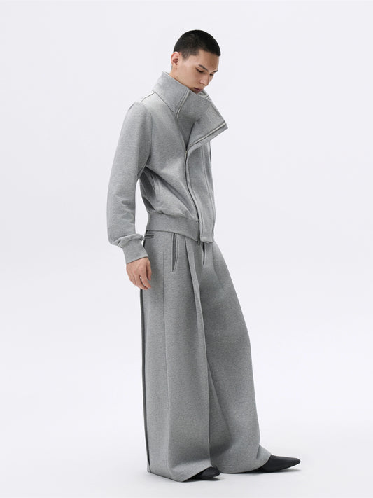 FRKM SCD Grey Pleated Casual Sweater and Sweatpants Set - WYATT.