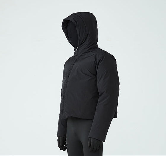 FRKM SCD FW Unisex Short Hooded Solid Color Super Thick All-Match Down Jacket - OLAF.