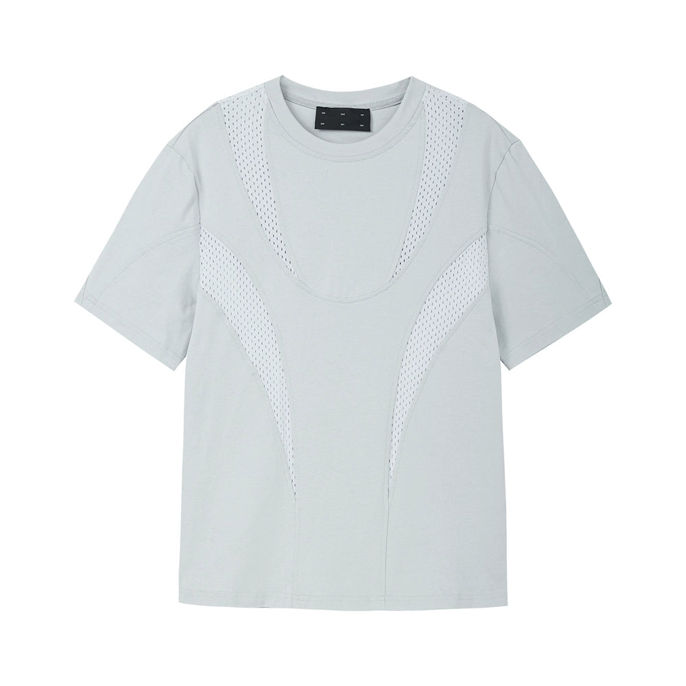 FRKM SCD Mesh Stitching Deconstructed Short-Sleeved T-Shirt- DUSTIN.