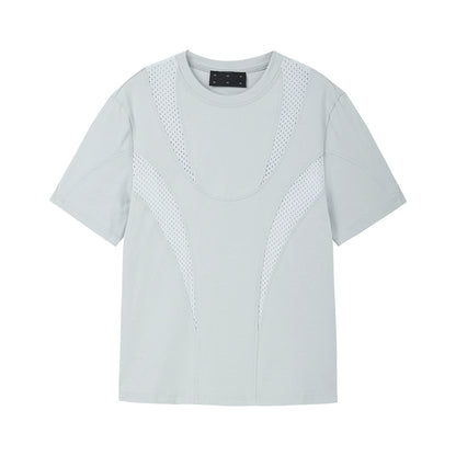 FRKM SCD Mesh Stitching Deconstructed Short-Sleeved T-Shirt- DUSTIN.