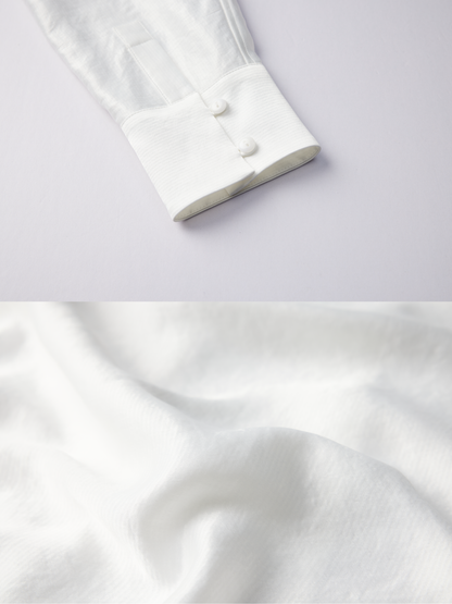 OWNLIFE acetic acid improved collar seersucker texture shirt - DAVE.