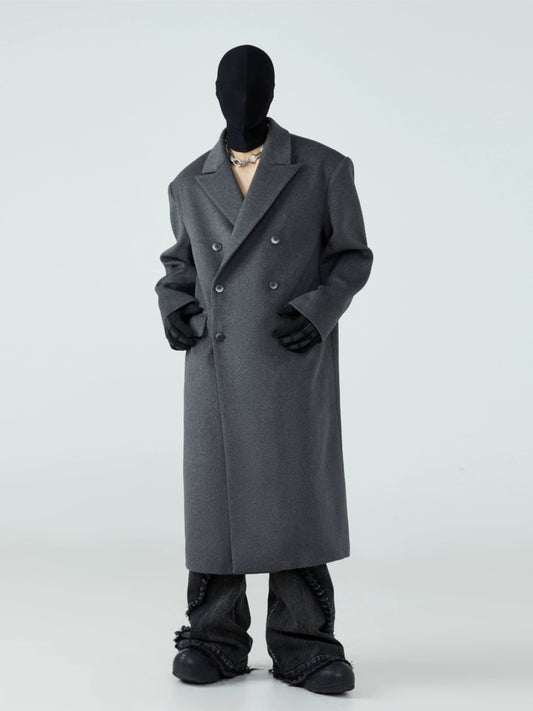 FRKM SCD Double Breasted Cashmere Thickened Wool Midi Jacket - NONNY.