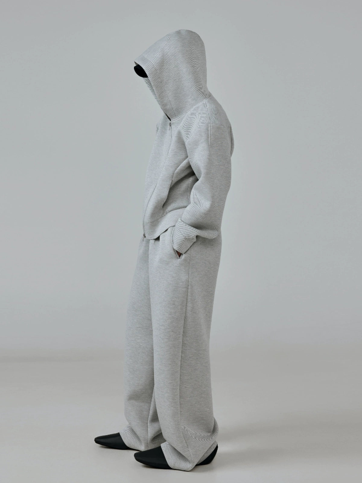 FRKM SCD Twill Air Cotton Hooded Sweatshirt Grey Zip Cardigan - THUNDER.