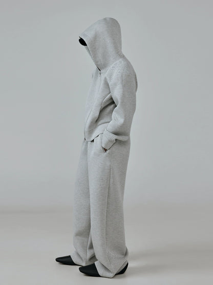FRKM SCD Twill Air Cotton Hooded Sweatshirt Grey Zip Cardigan - THUNDER.