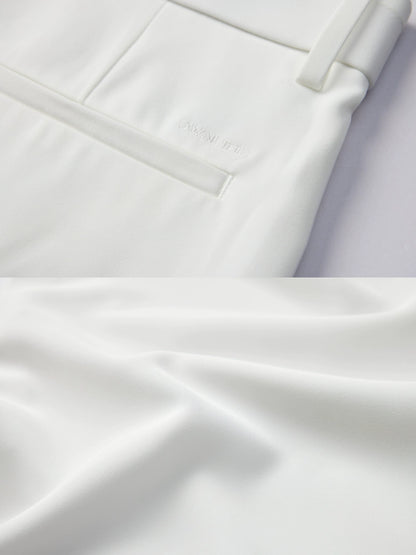 OWNLIFE Silk Straight White Drape Anti-Wrinkle Pants - WILLIAM.