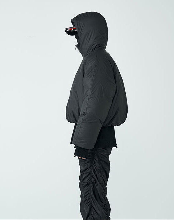 FRKM SCD FW 90 White Duck Down Thick Hooded Neutral Short Jacket - MALCOLM.