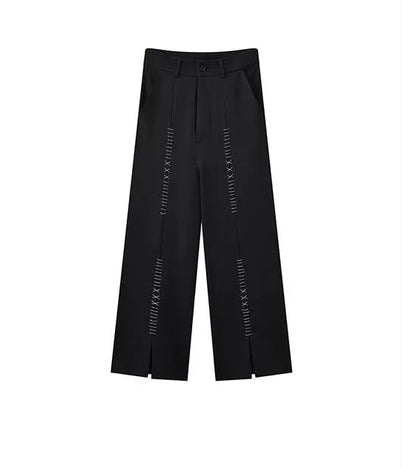 JIECHI  casual loose high-end black trousers - EVAN.