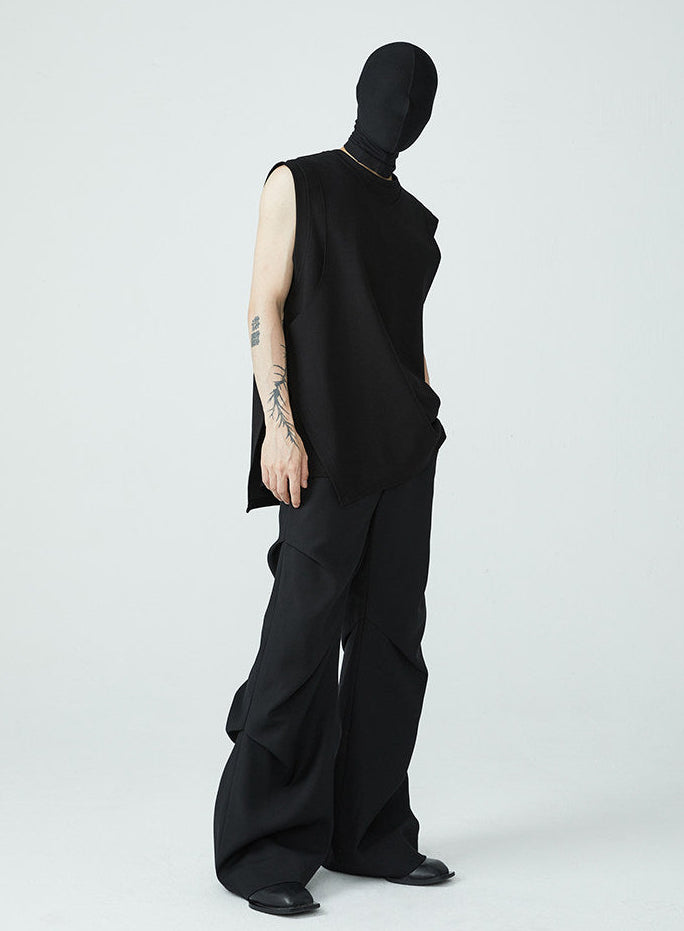 FRKM SCD SS Casual Summer Pleated Loose Flare Suit Pants -DANA.